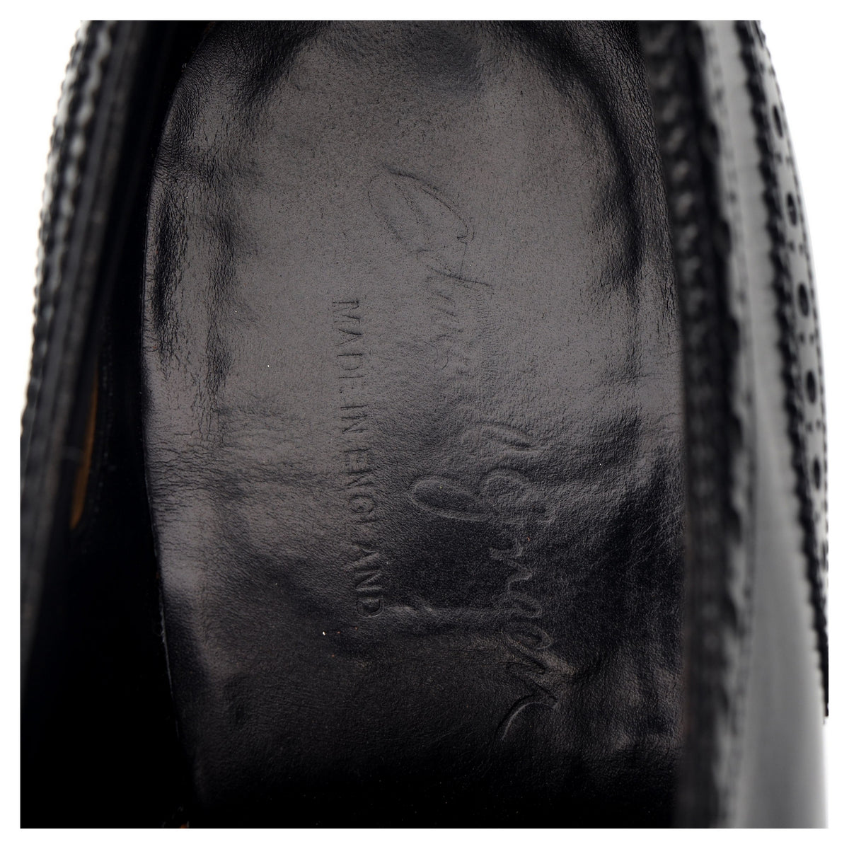 &#39;Cadogan&#39; Black Leather Oxford Semi Brogues UK 8.5 E