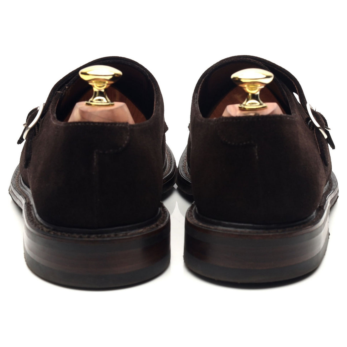 1880 &#39;Benedict&#39; Dark Brown Suede Double Monk Strap UK 7.5 F