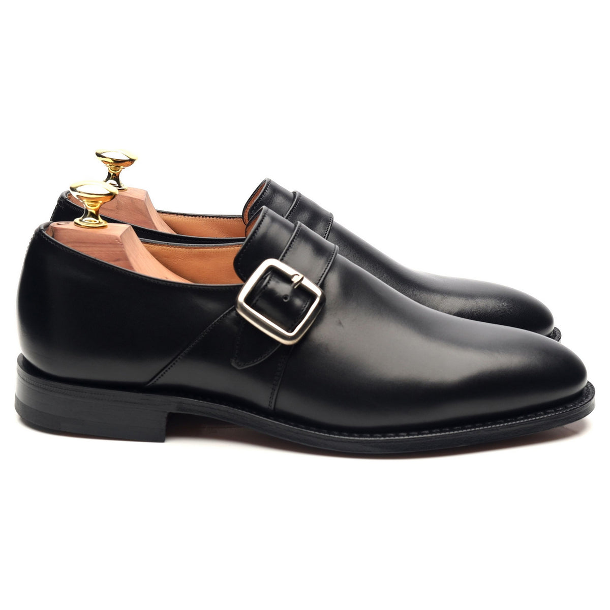 &#39;Woodham&#39; Black Leather Monk Strap UK 7 F