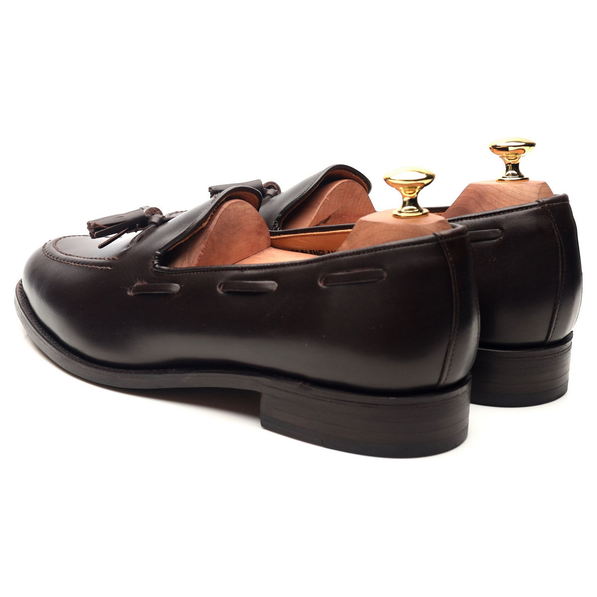 &#39;Finchley&#39; Dark Brown Leather Tassel Loafers UK 9.5 F