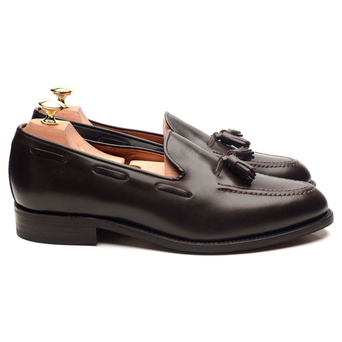 &#39;Finchley&#39; Dark Brown Leather Tassel Loafers UK 9.5 F