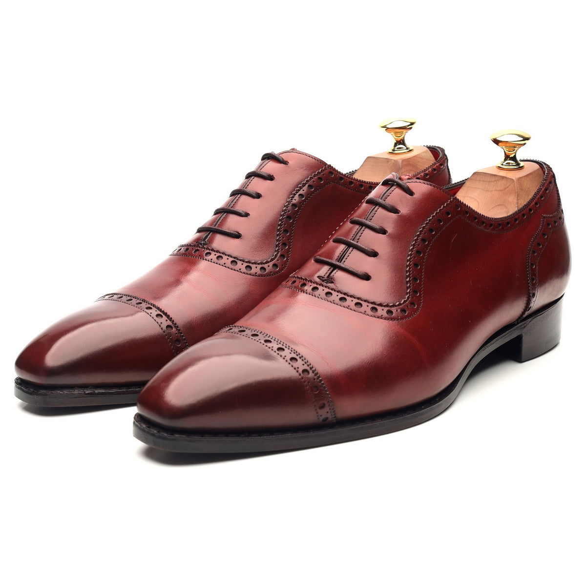 &#39;St. James II&#39; Burgundy Leather Oxford Brogues UK 9.5 E