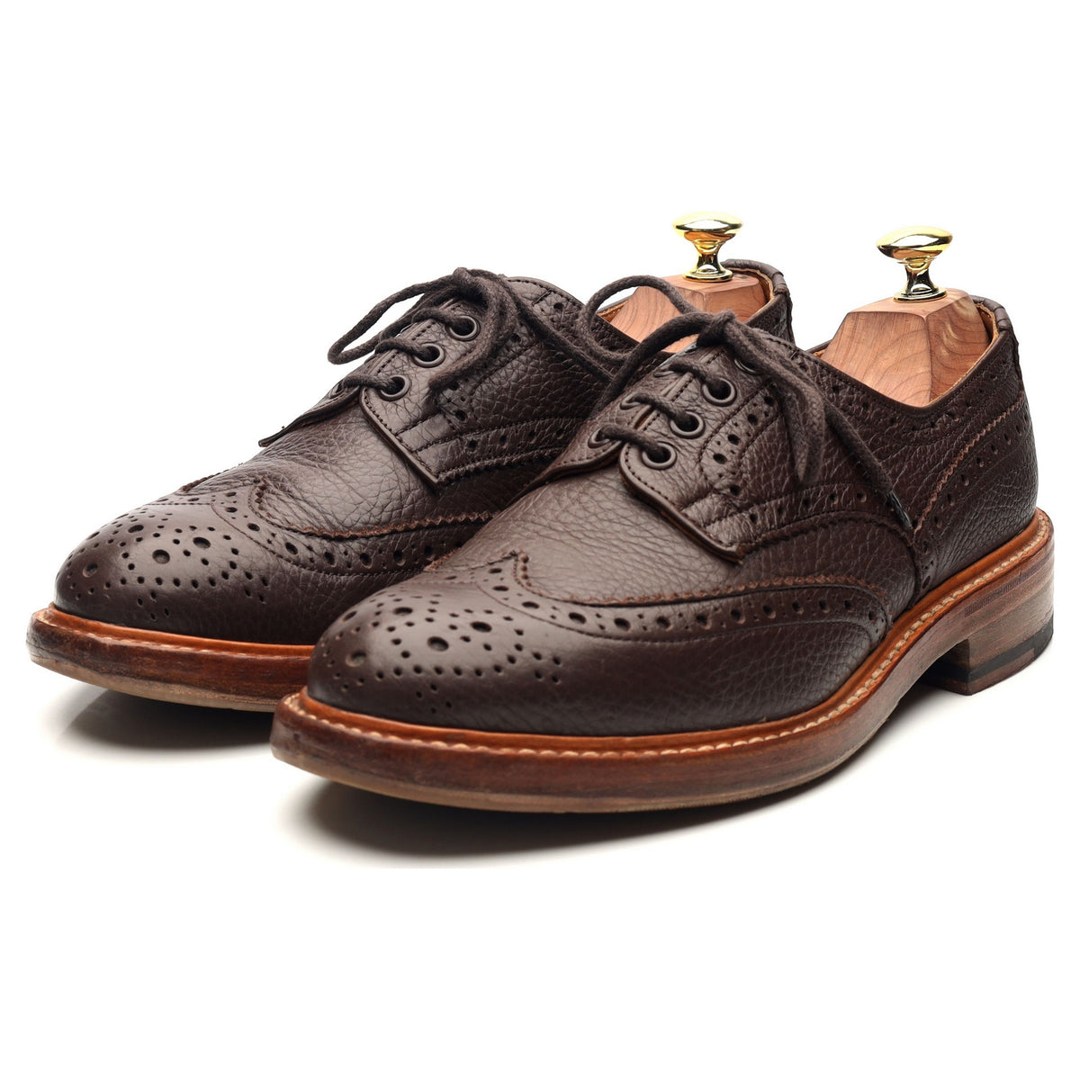 &#39;Bourton&#39; Dark Brown Leather Country Derby Brogues UK 7.5