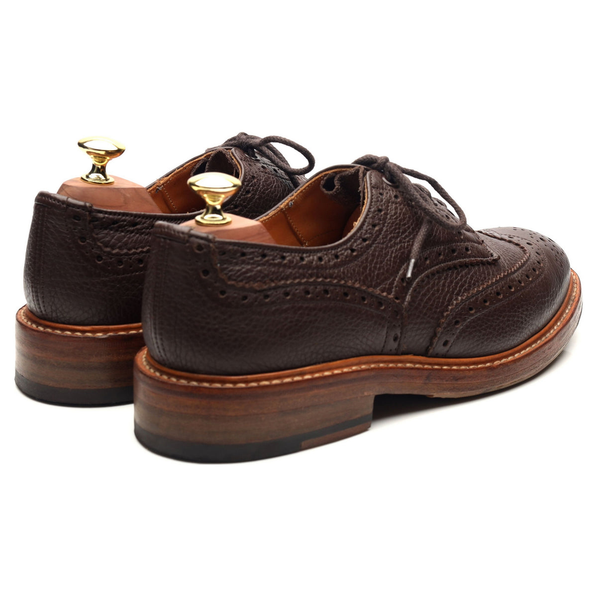 &#39;Bourton&#39; Dark Brown Leather Country Derby Brogues UK 7.5