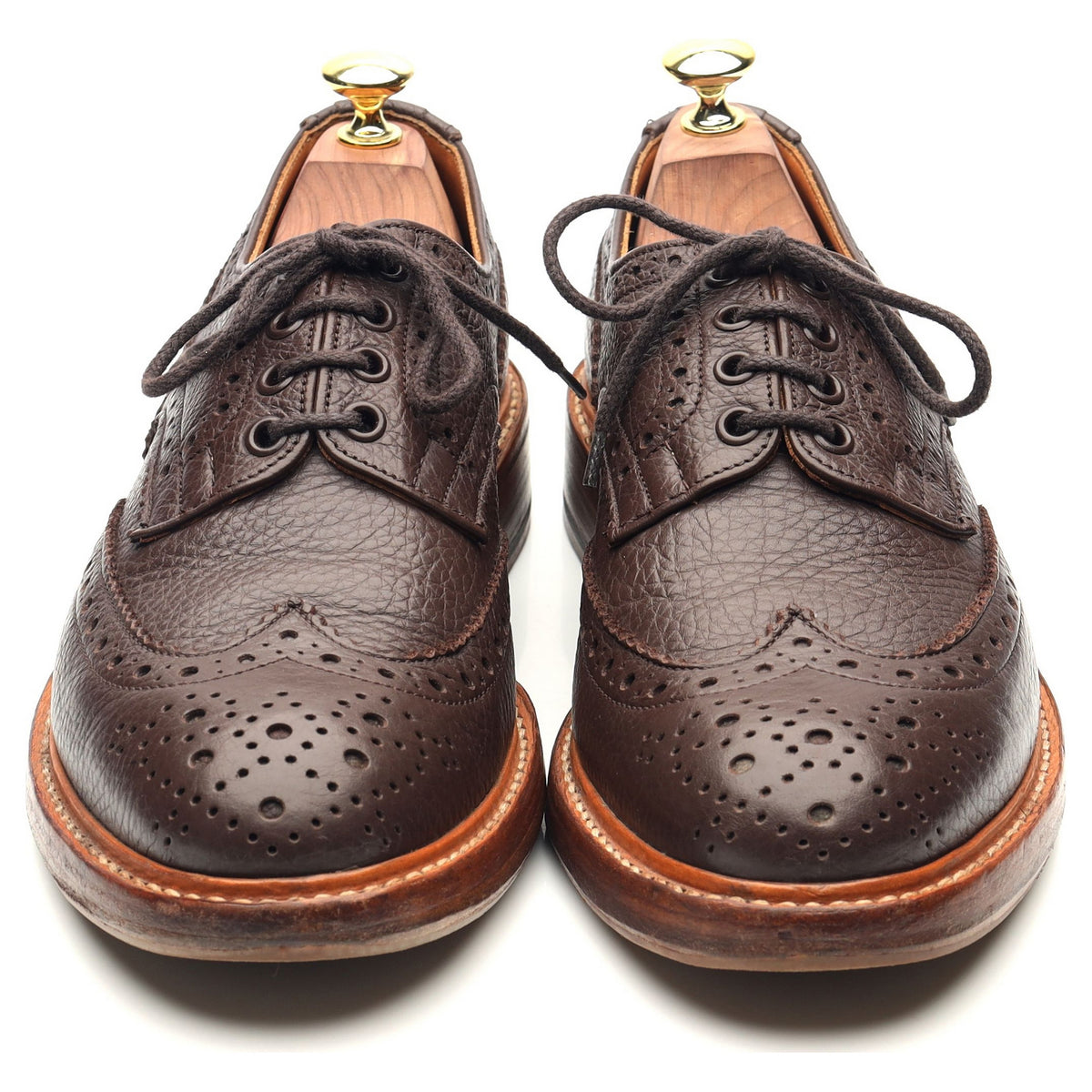 &#39;Bourton&#39; Dark Brown Leather Country Derby Brogues UK 7.5