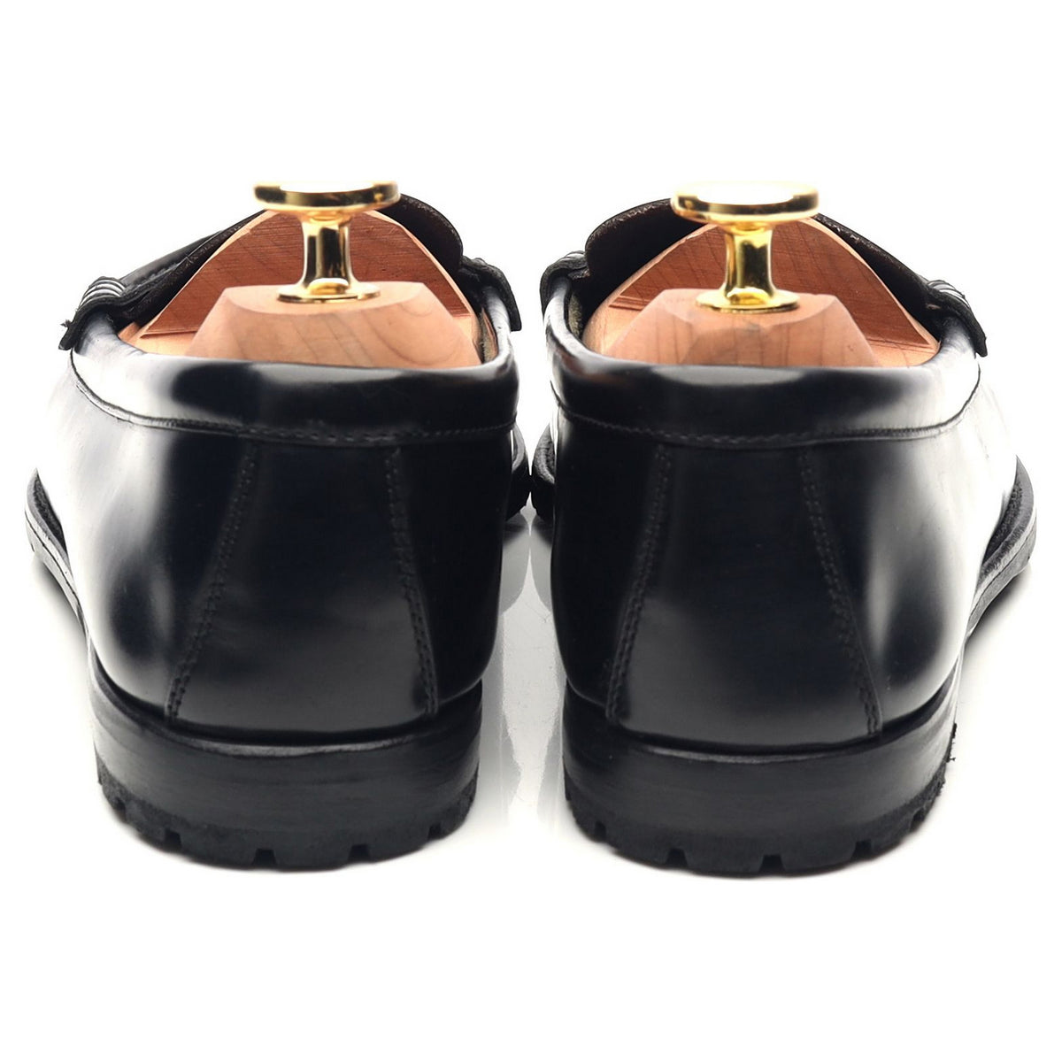 Women&#39;s &#39;Kara&#39; Black Burgundy Leather Tassel Loafers UK 5 EU 38