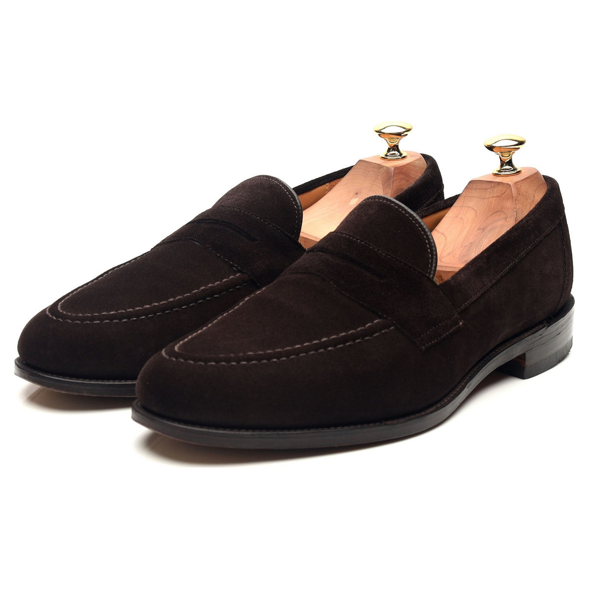 &#39;Imperial&#39; Dark Brown Suede Loafers UK 9.5 F