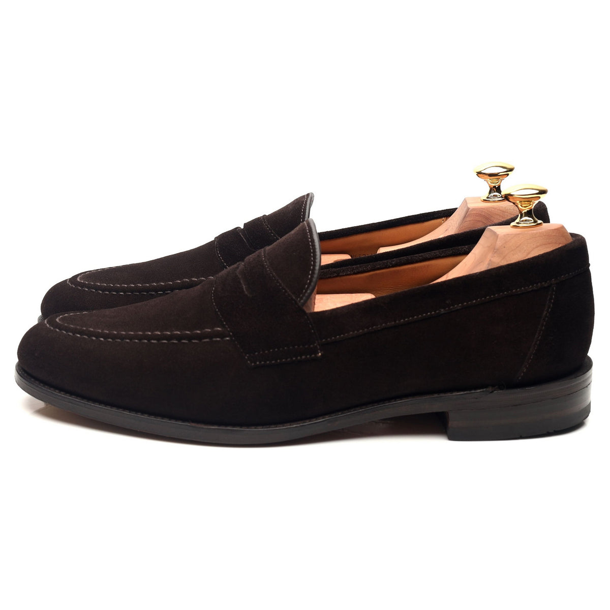 &#39;Imperial&#39; Dark Brown Suede Loafers UK 9.5 F