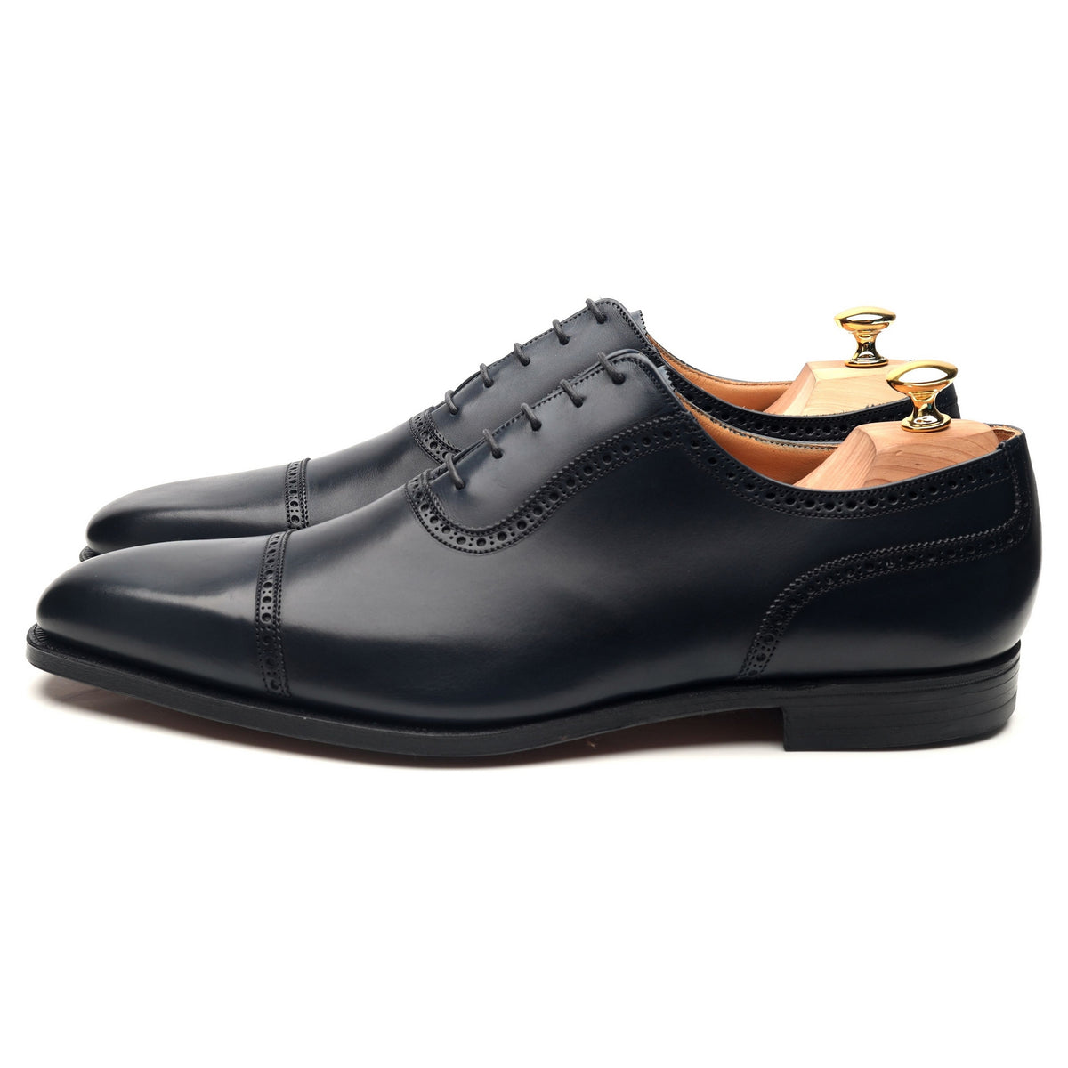 &#39;Westbourne&#39; Navy Blue Leather Oxford UK 11.5 E