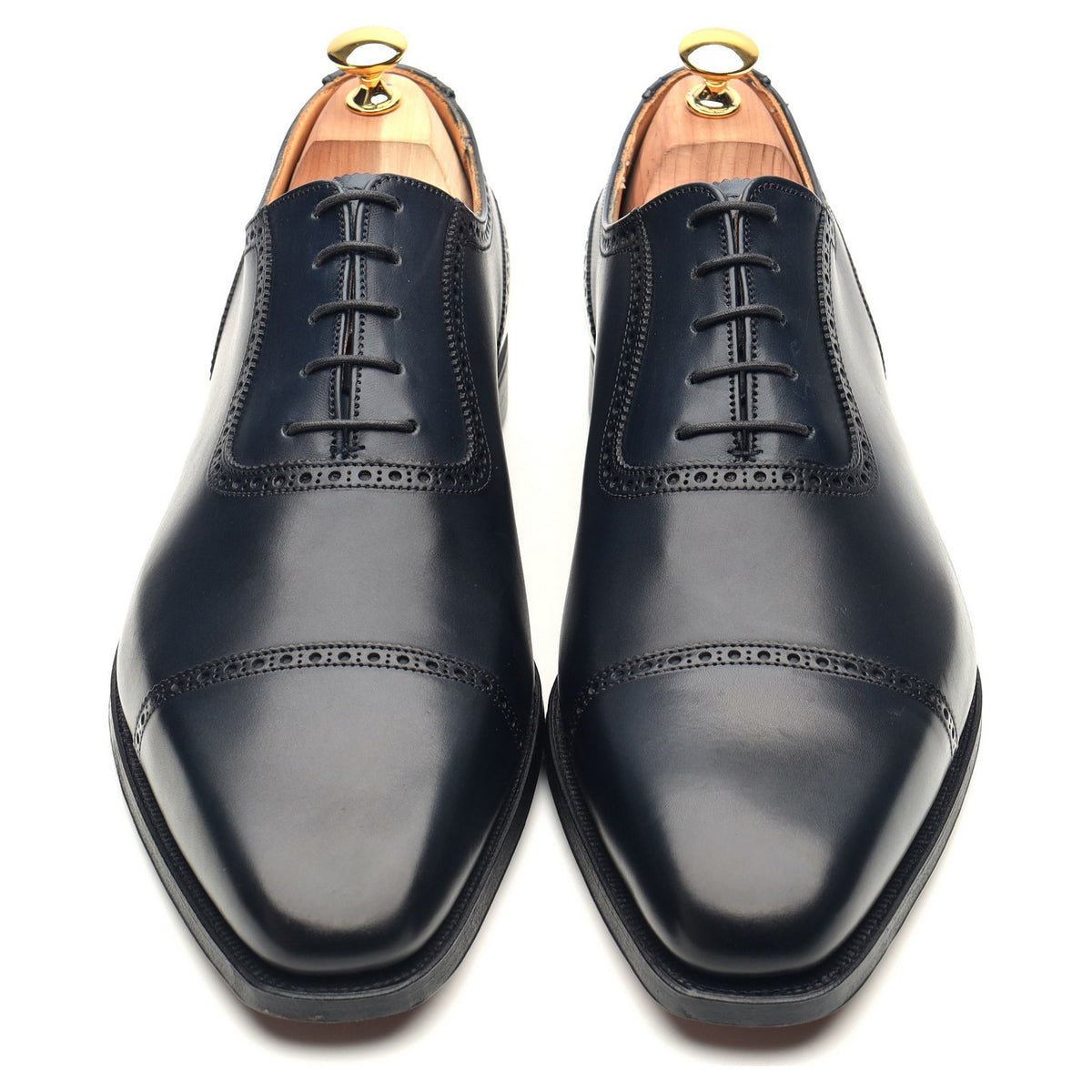 &#39;Westbourne&#39; Navy Blue Leather Oxford UK 11.5 E