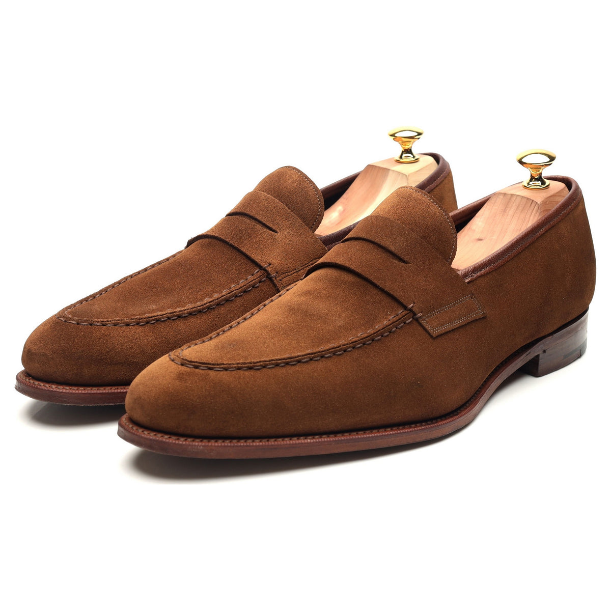 Tan Brown Suede Loafers UK 11 F