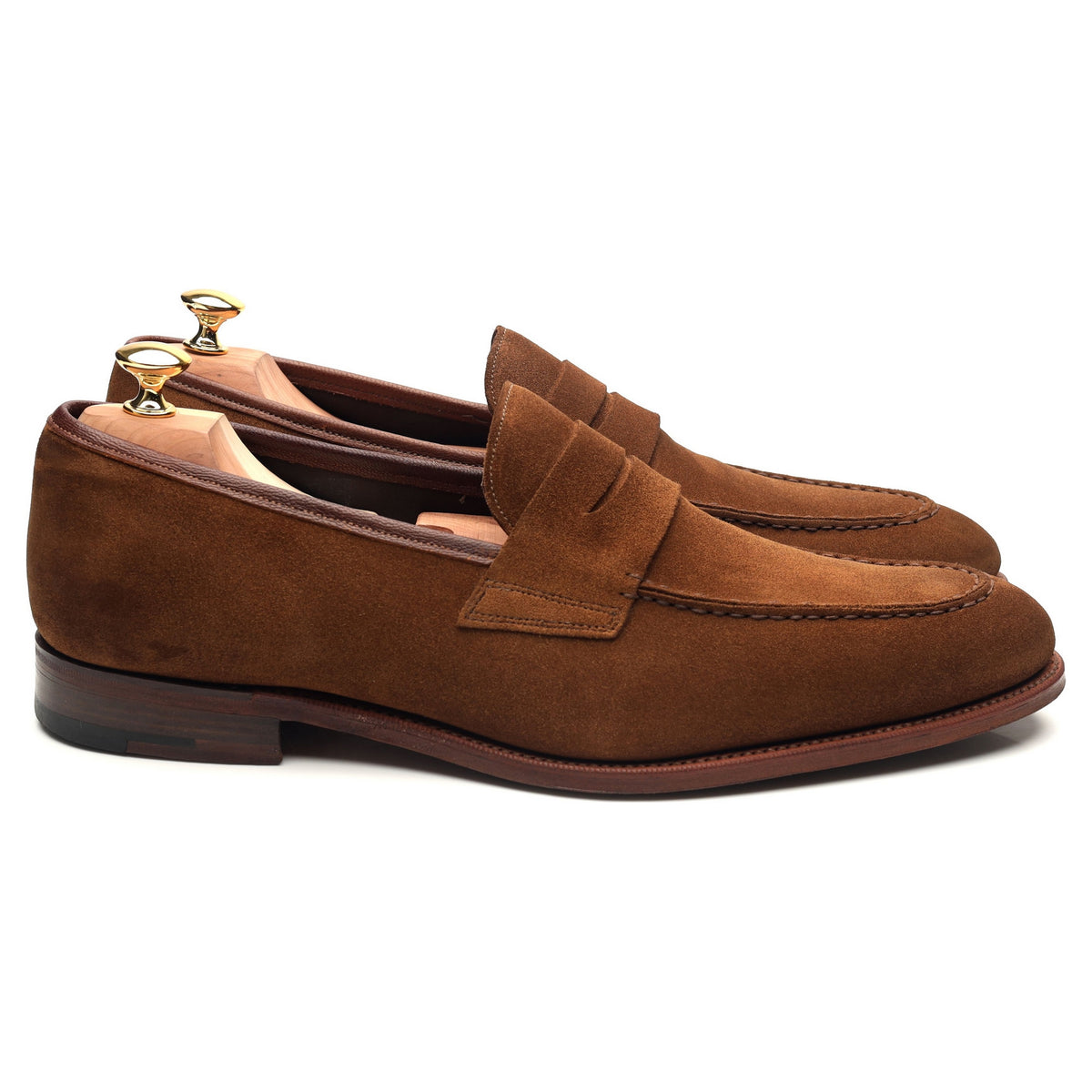 Tan Brown Suede Loafers UK 11 F