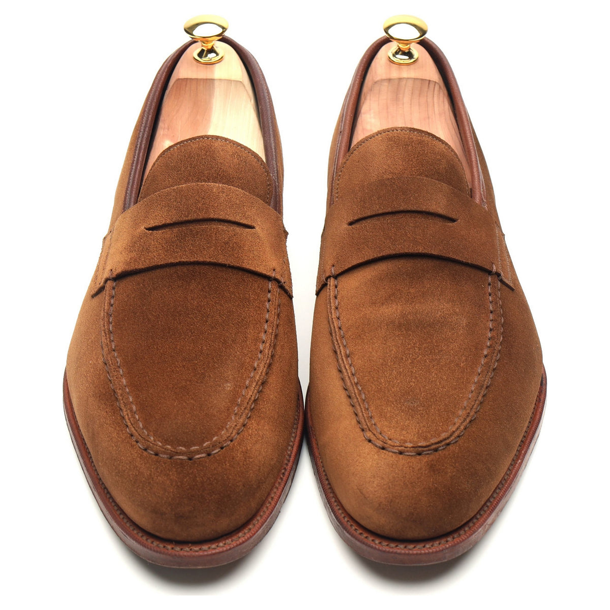 Tan Brown Suede Loafers UK 11 F