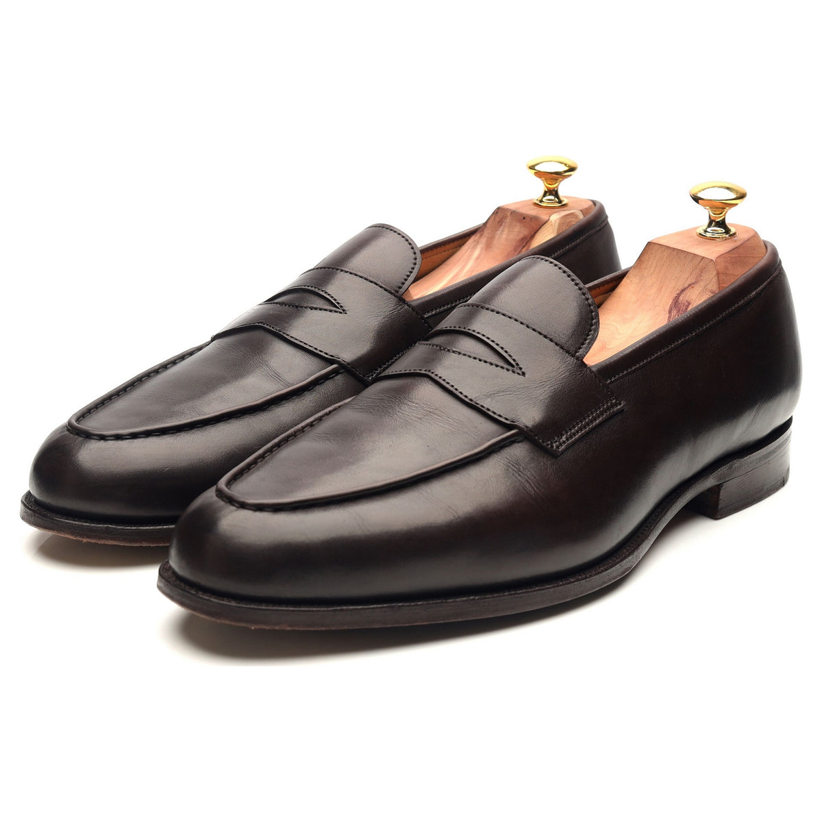 &#39;Harvard&#39; Dark Brown Leather Loafers UK 11