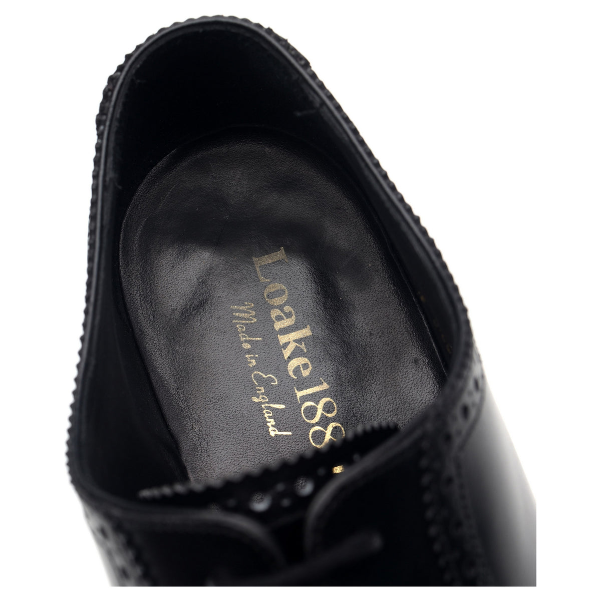 1880 &#39;Strand&#39; Black Leather Oxford Semi Brogues UK 8 F