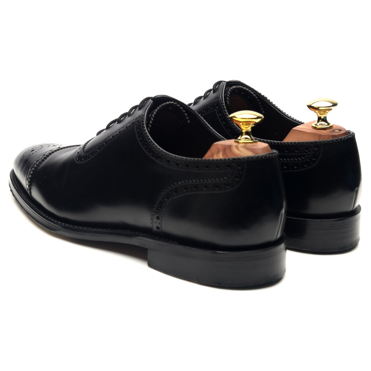 1880 &#39;Strand&#39; Black Leather Oxford Semi Brogues UK 8 F