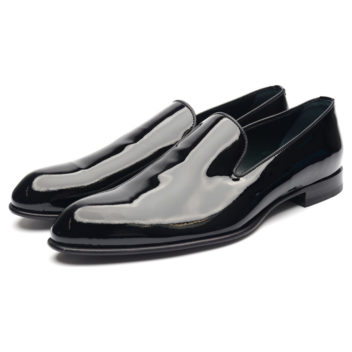 Black Patent Leather Evening Loafers UK 8