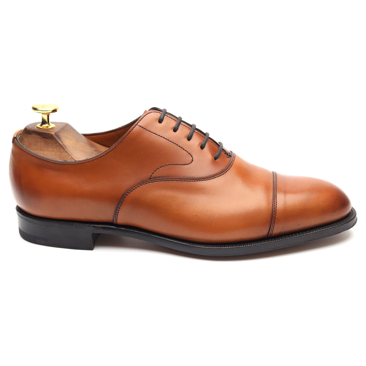 &#39;Chelsea&#39; Tan Brown Leather Oxford UK 7 E