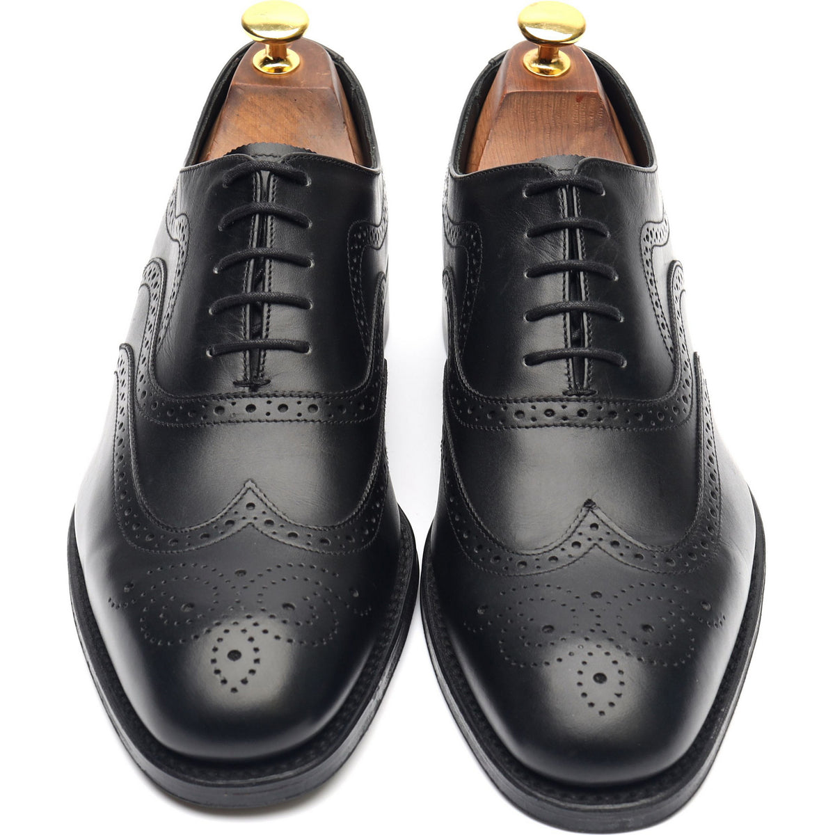 1880 'Heston' Black Leather Brogues UK 7 F - Abbot's Shoes