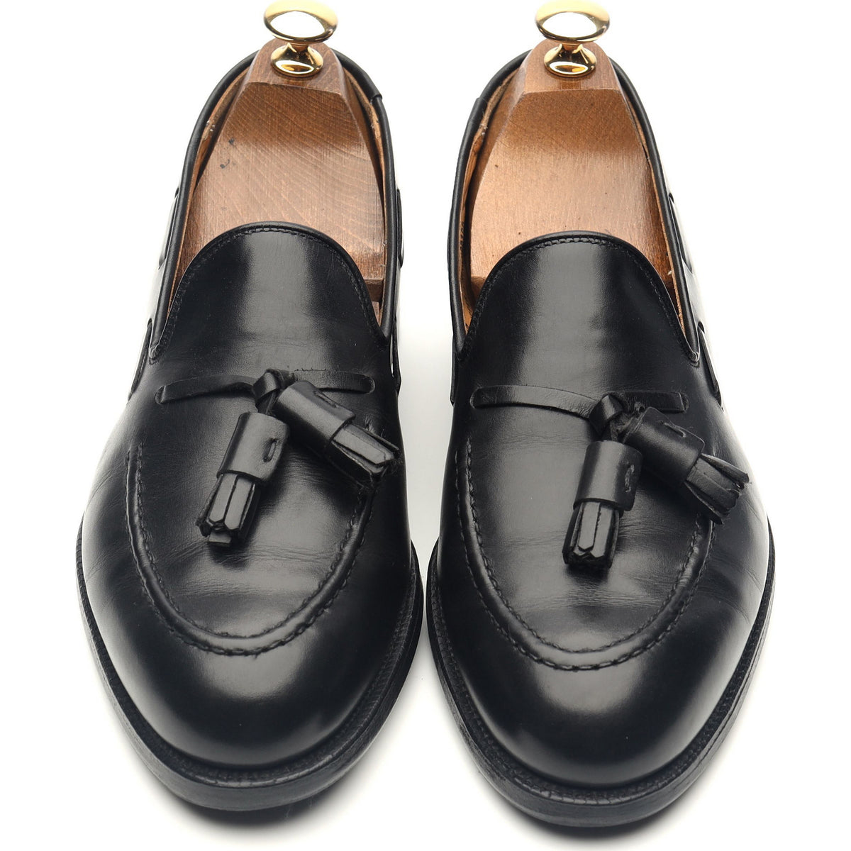 &#39;Cavendish&#39; Black Leather Tassel Loafers UK 6 E