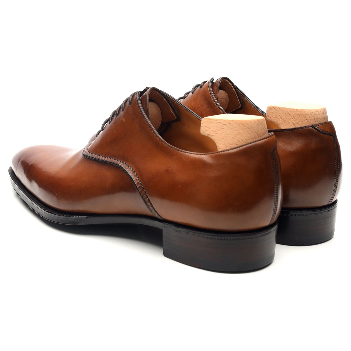 &#39;Wren&#39; Tan Brown Canyon Patina Leather Deco Oxford UK 7.5 F