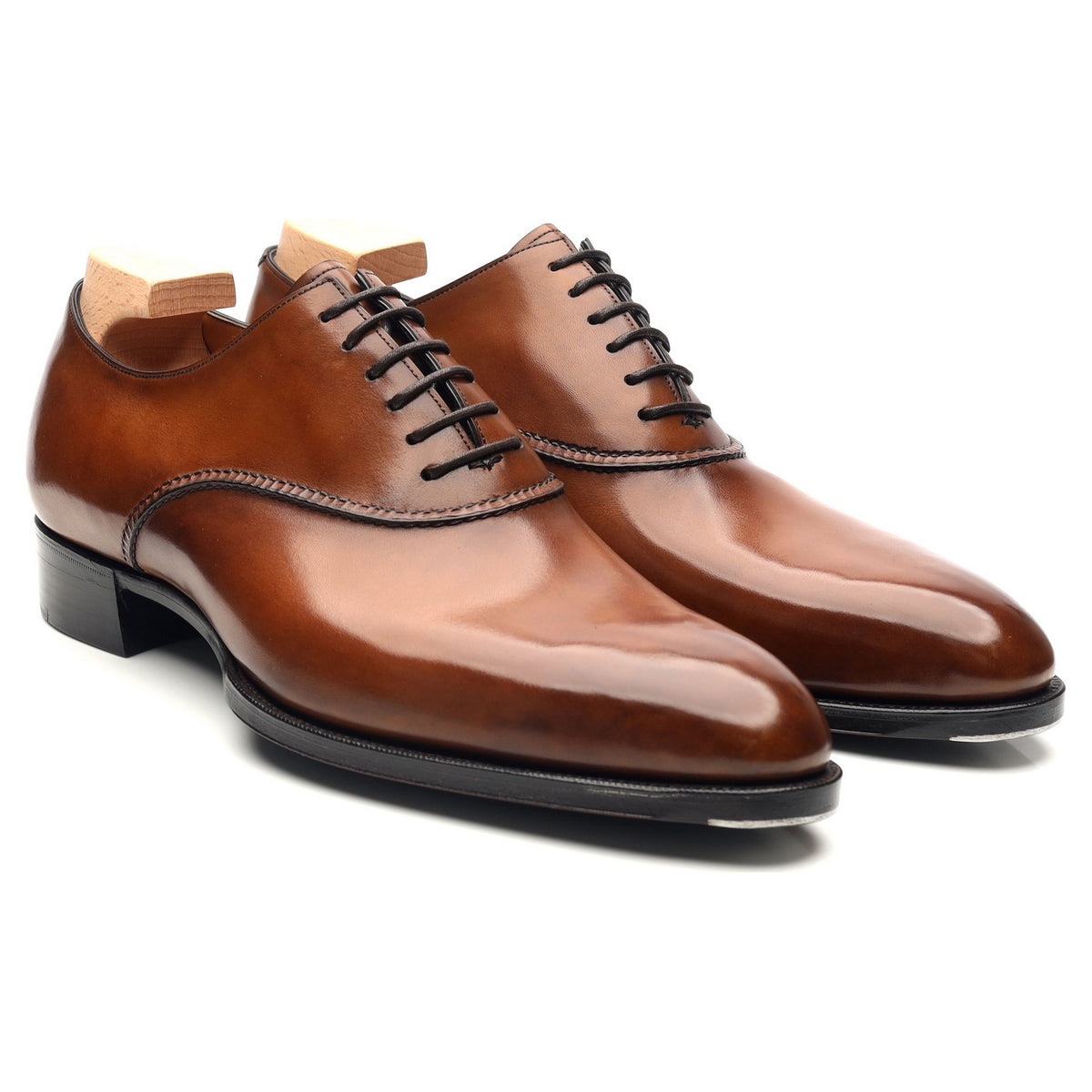 &#39;Wren&#39; Tan Brown Canyon Patina Leather Deco Oxford UK 7.5 F