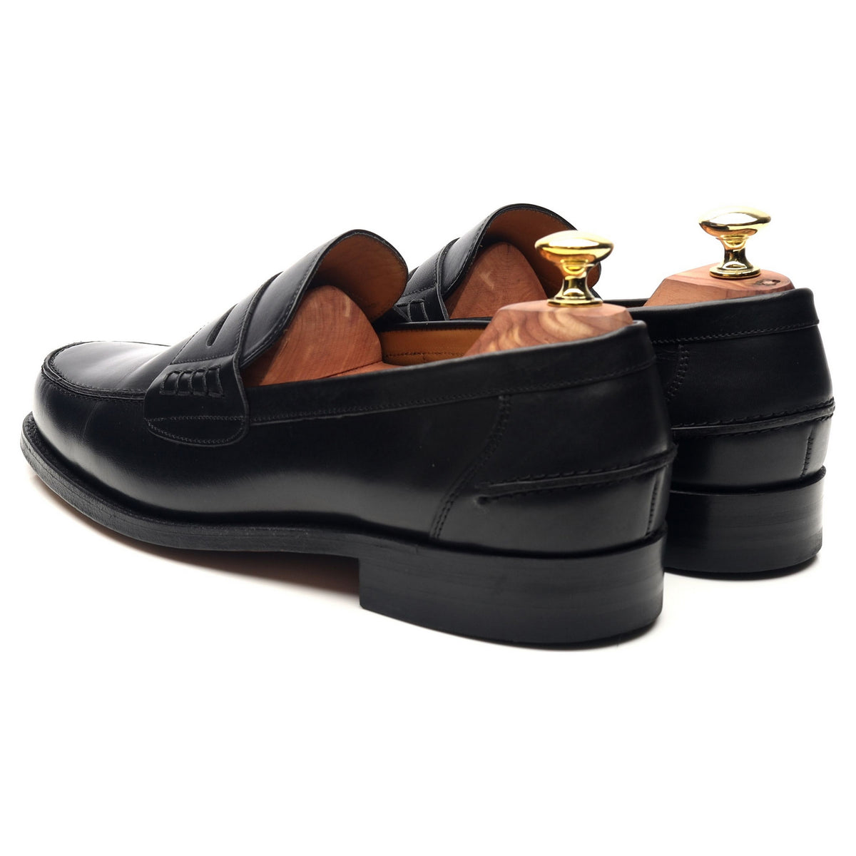 &#39;Barton&#39; Black Leather Loafers UK 7 G