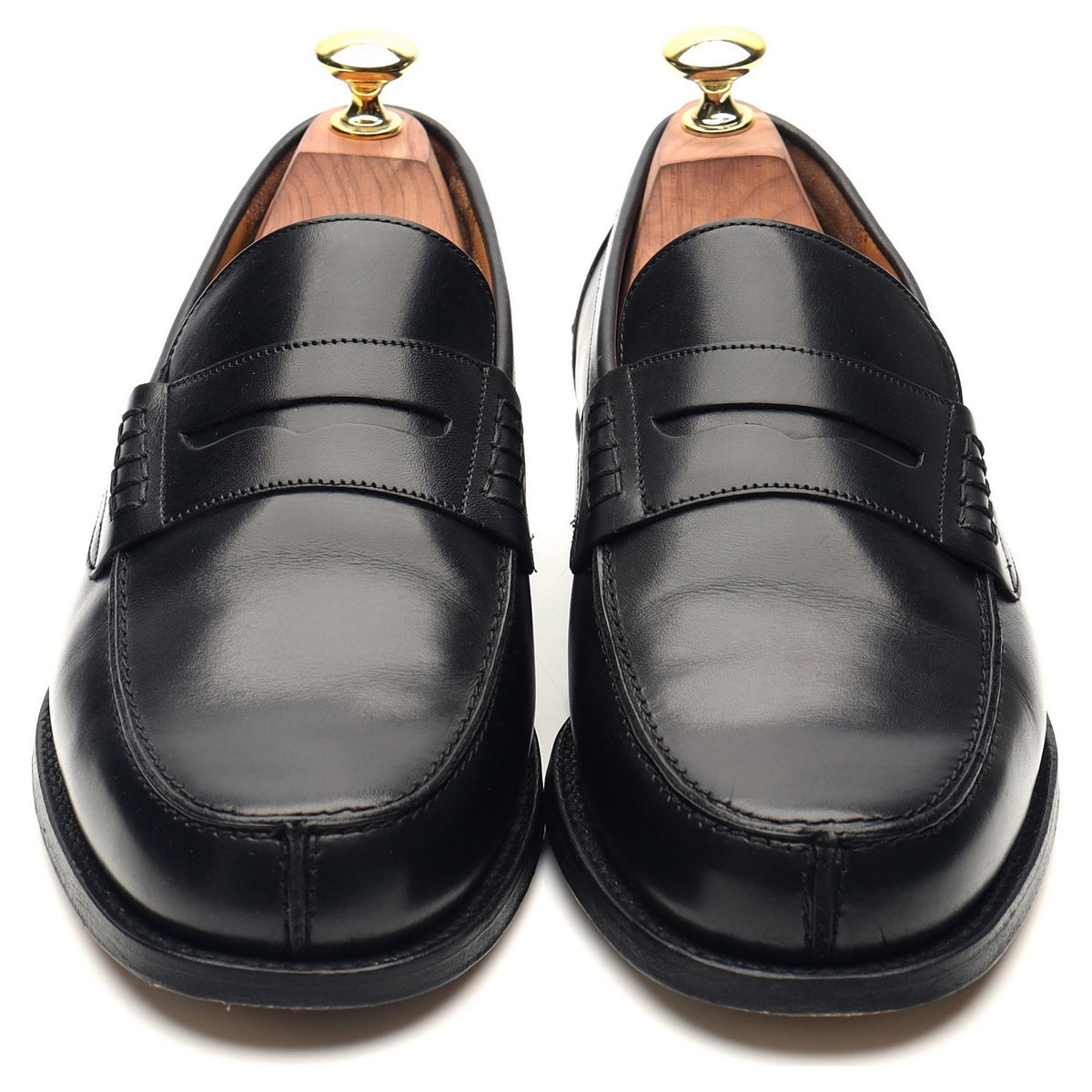 &#39;Barton&#39; Black Leather Loafers UK 7 G