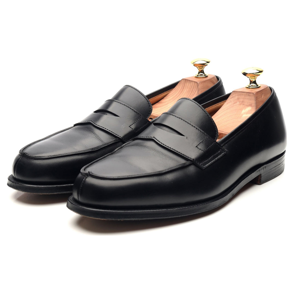 Black Leather Loafers UK 8.5 E