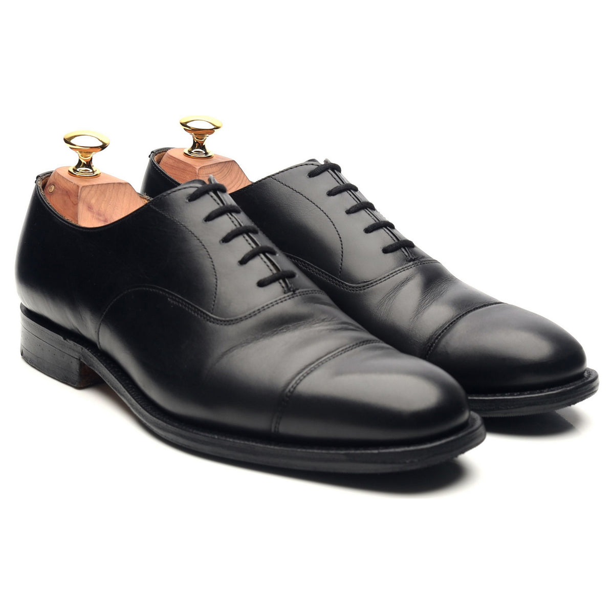 &#39;Consul&#39; Black Leather Oxford UK 6 F