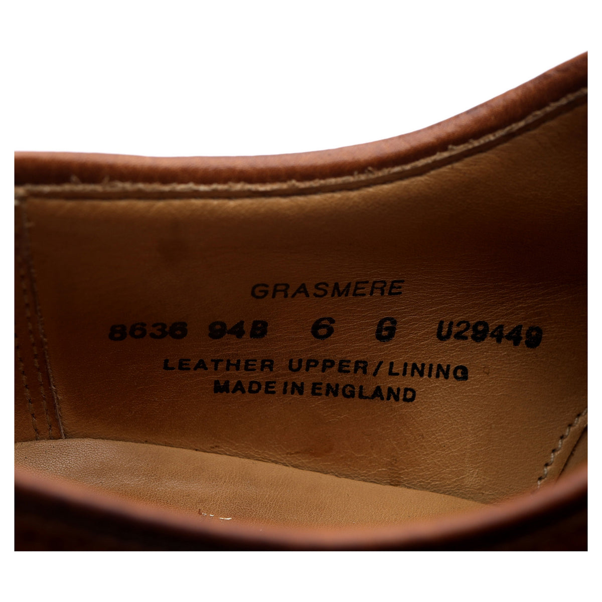 &#39;Grasmere&#39; Tan Brown Leather Derby UK 6 G
