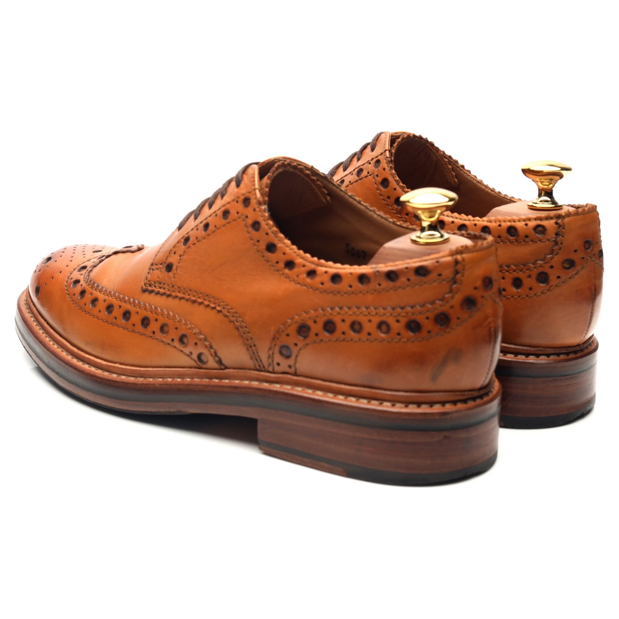 Archie Tan Brown Leather Derby Brogues UK 6 G Abbot s Shoes