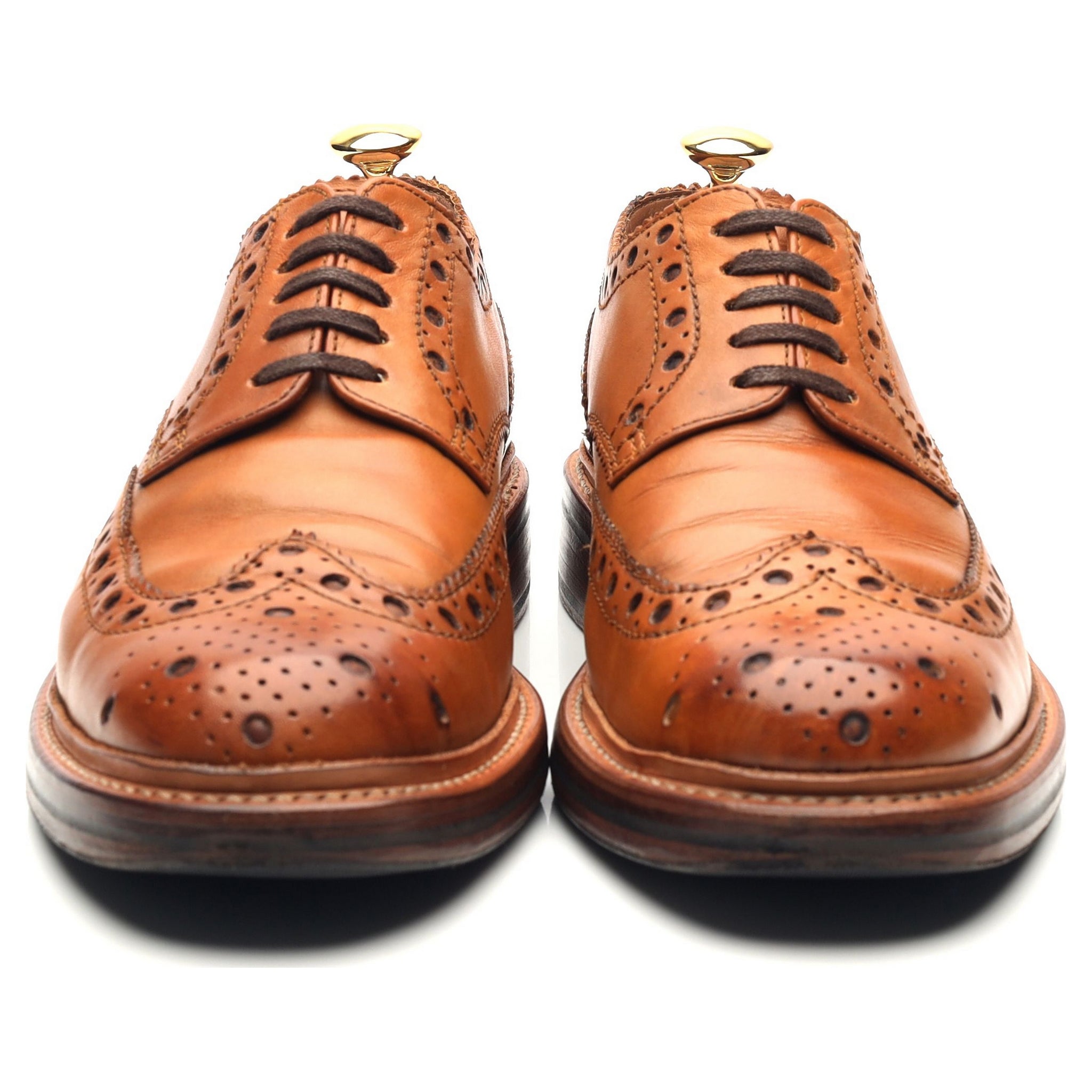 Archie Tan Brown Leather Derby Brogues UK 6 G Abbot s Shoes