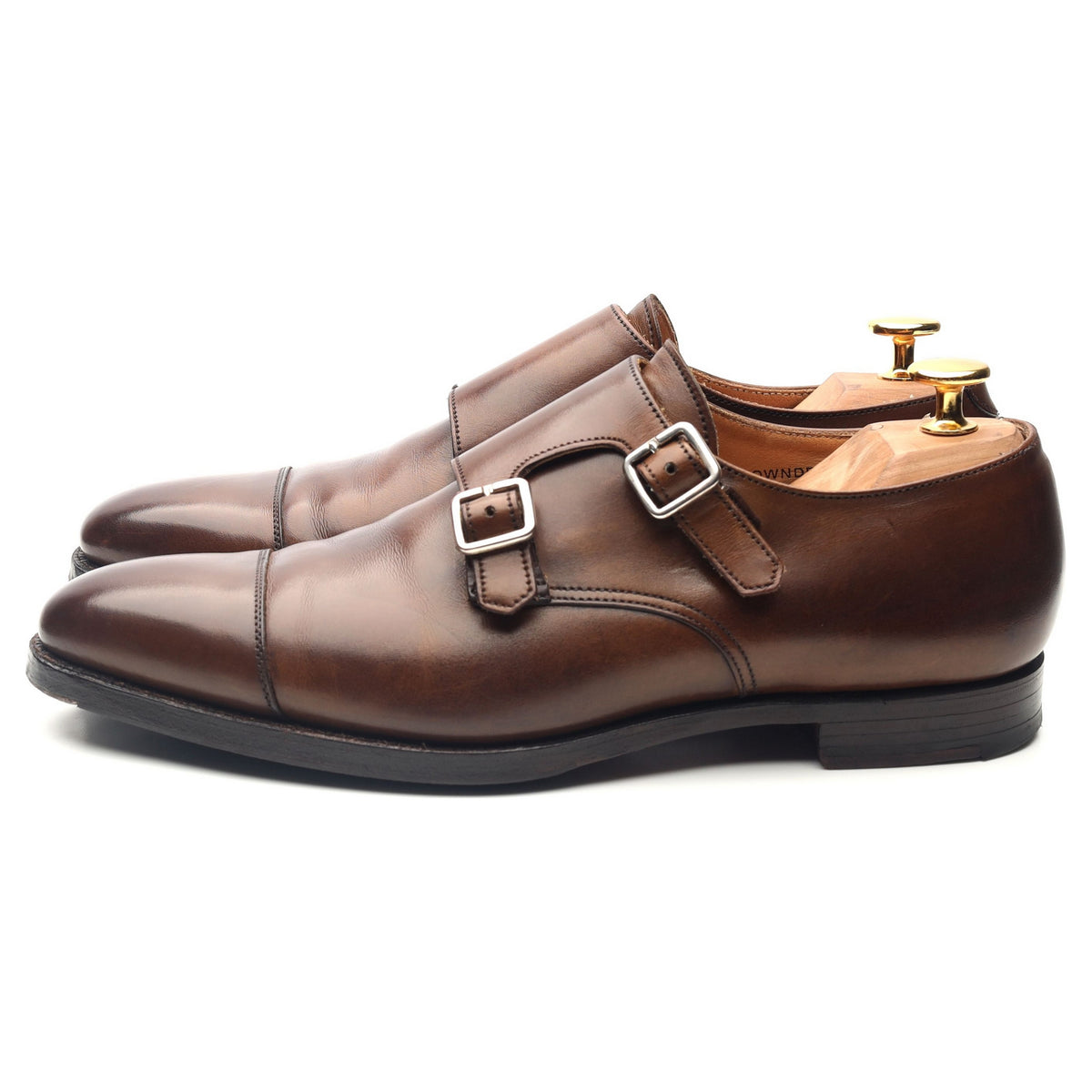 &#39;Lowndes&#39; Brown Leather Double Monk Strap UK 5.5 E