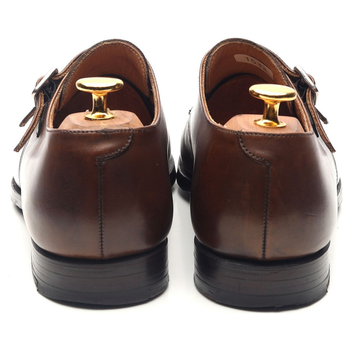 &#39;Lowndes&#39; Brown Leather Double Monk Strap UK 5.5 E