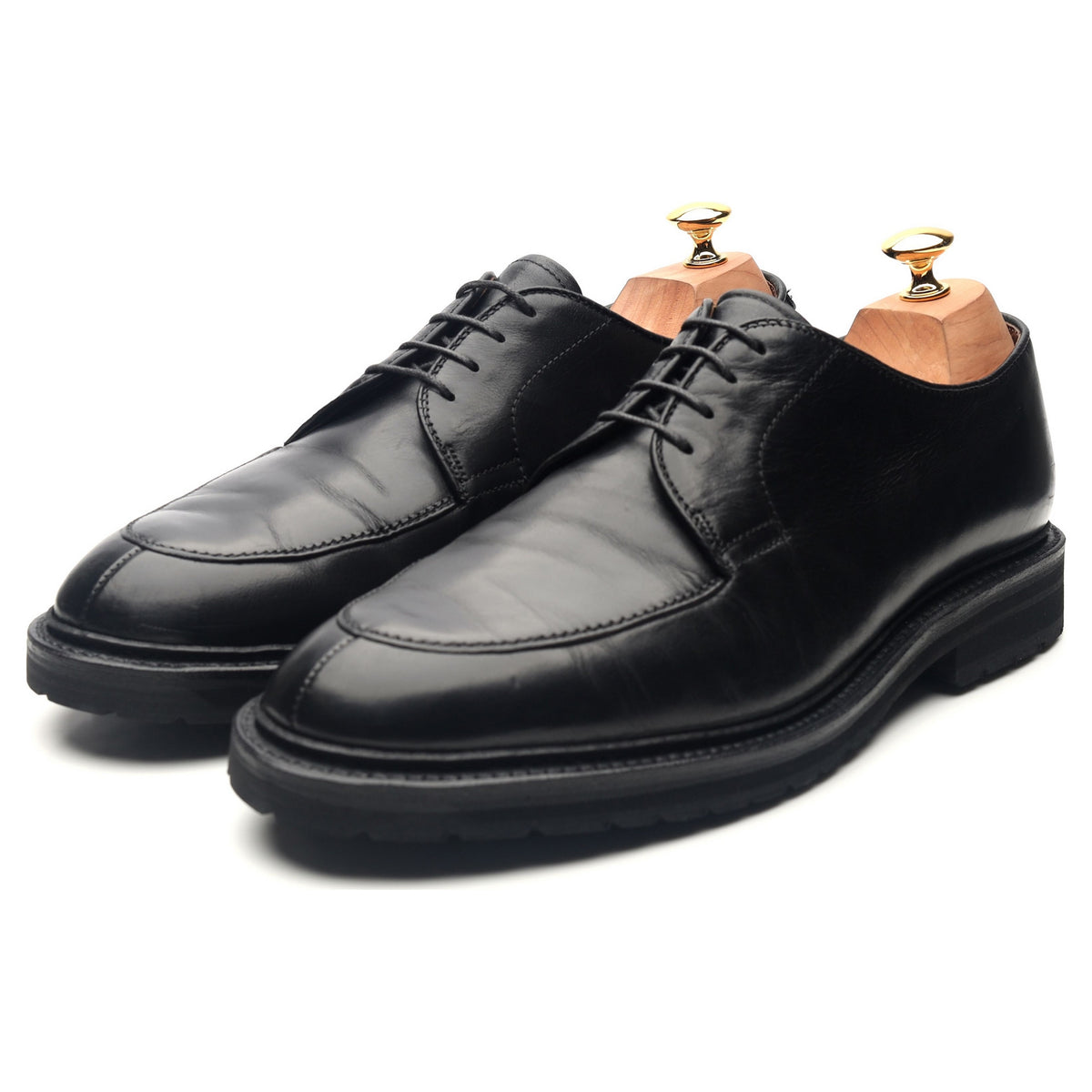 &#39;71178&#39; Black Leather Split Toe Derby UK 10 US 10.5 EU 44.5