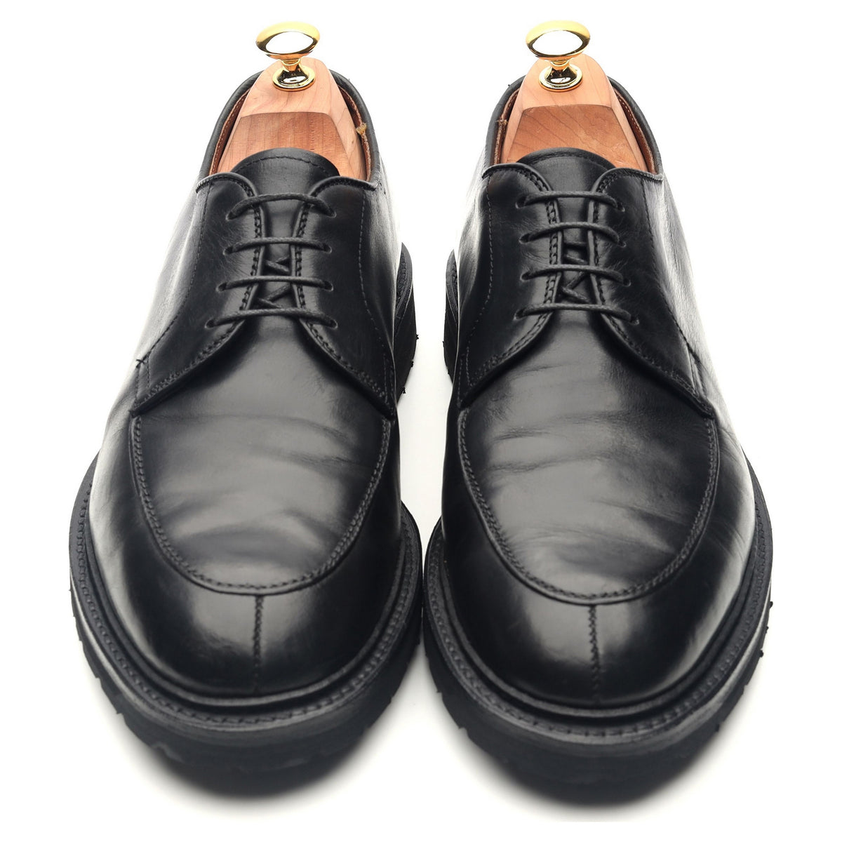 &#39;71178&#39; Black Leather Split Toe Derby UK 10 US 10.5 EU 44.5