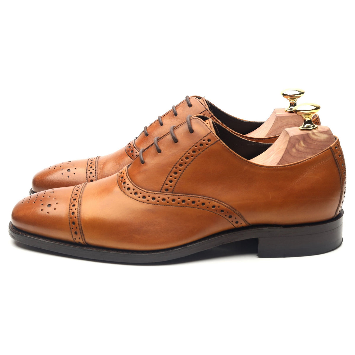 &#39;Flynn&#39; Tan Brown Leather Oxford Brogues UK 7.5 G