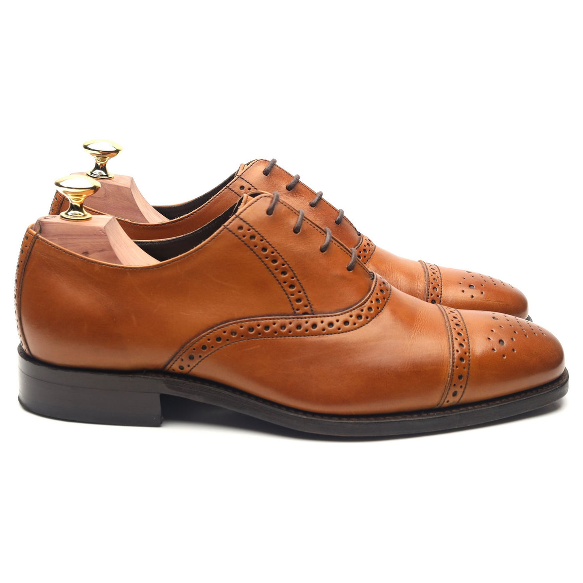 &#39;Flynn&#39; Tan Brown Leather Oxford Brogues UK 7.5 G