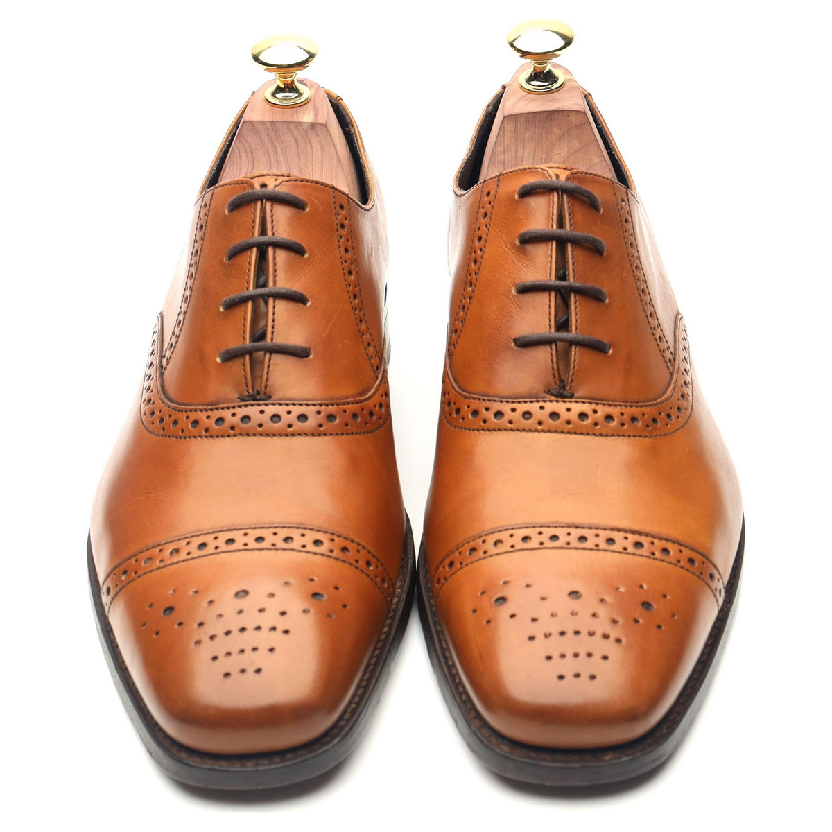 &#39;Flynn&#39; Tan Brown Leather Oxford Brogues UK 7.5 G