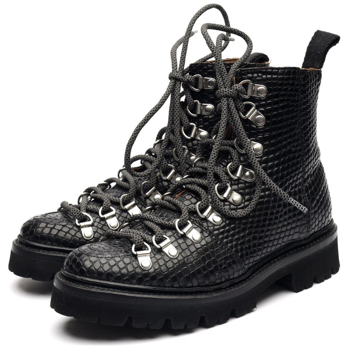 Women&#39;s &#39;Nanette&#39; Black Leather Hiker Boots UK 3