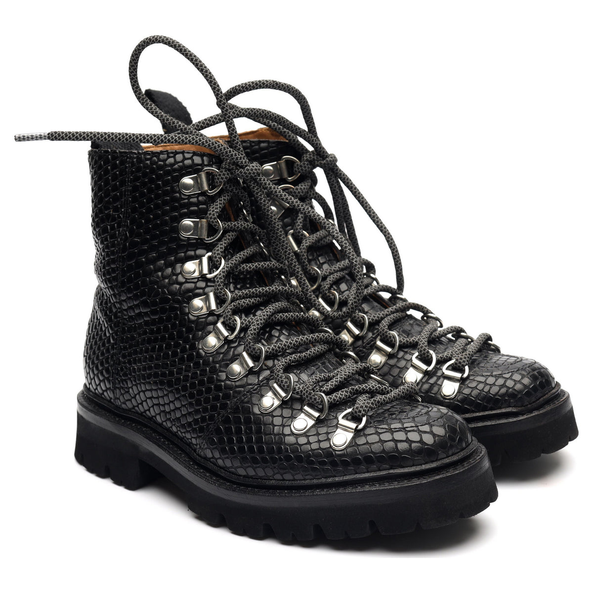 Women&#39;s &#39;Nanette&#39; Black Leather Hiker Boots UK 3