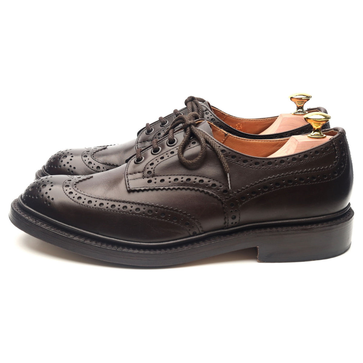 &#39;Bourton&#39; Dark Brown Leather Country Derby Brogues UK 8.5