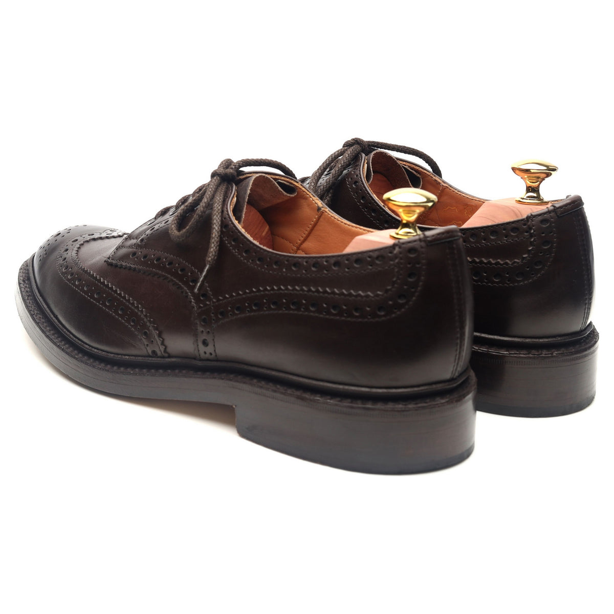&#39;Bourton&#39; Dark Brown Leather Country Derby Brogues UK 8.5
