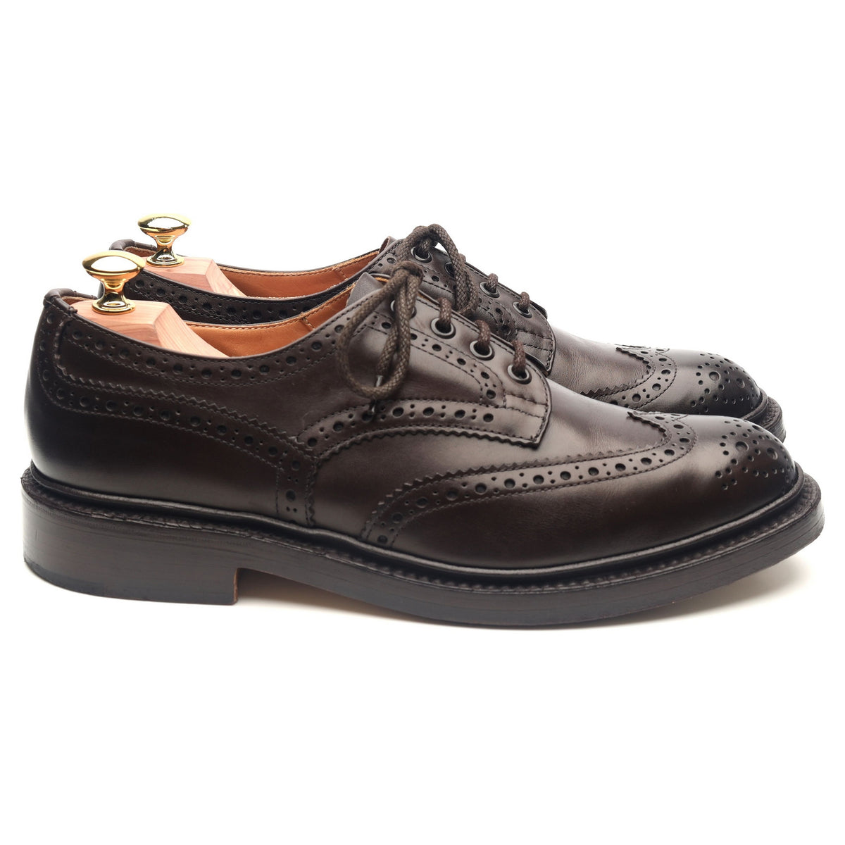 &#39;Bourton&#39; Dark Brown Leather Country Derby Brogues UK 8.5