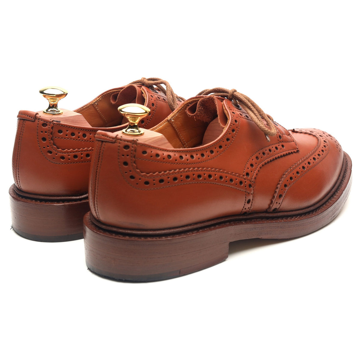 &#39;Keswick&#39; Tan Brown Leather Country Derby Brogues UK 8