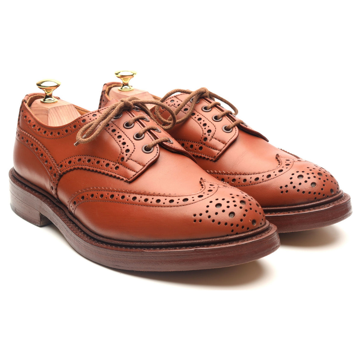 &#39;Keswick&#39; Tan Brown Leather Country Derby Brogues UK 8