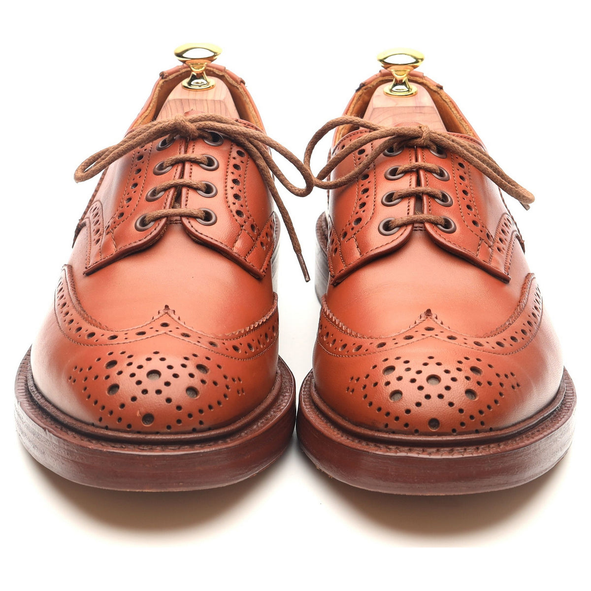 &#39;Keswick&#39; Tan Brown Leather Country Derby Brogues UK 8