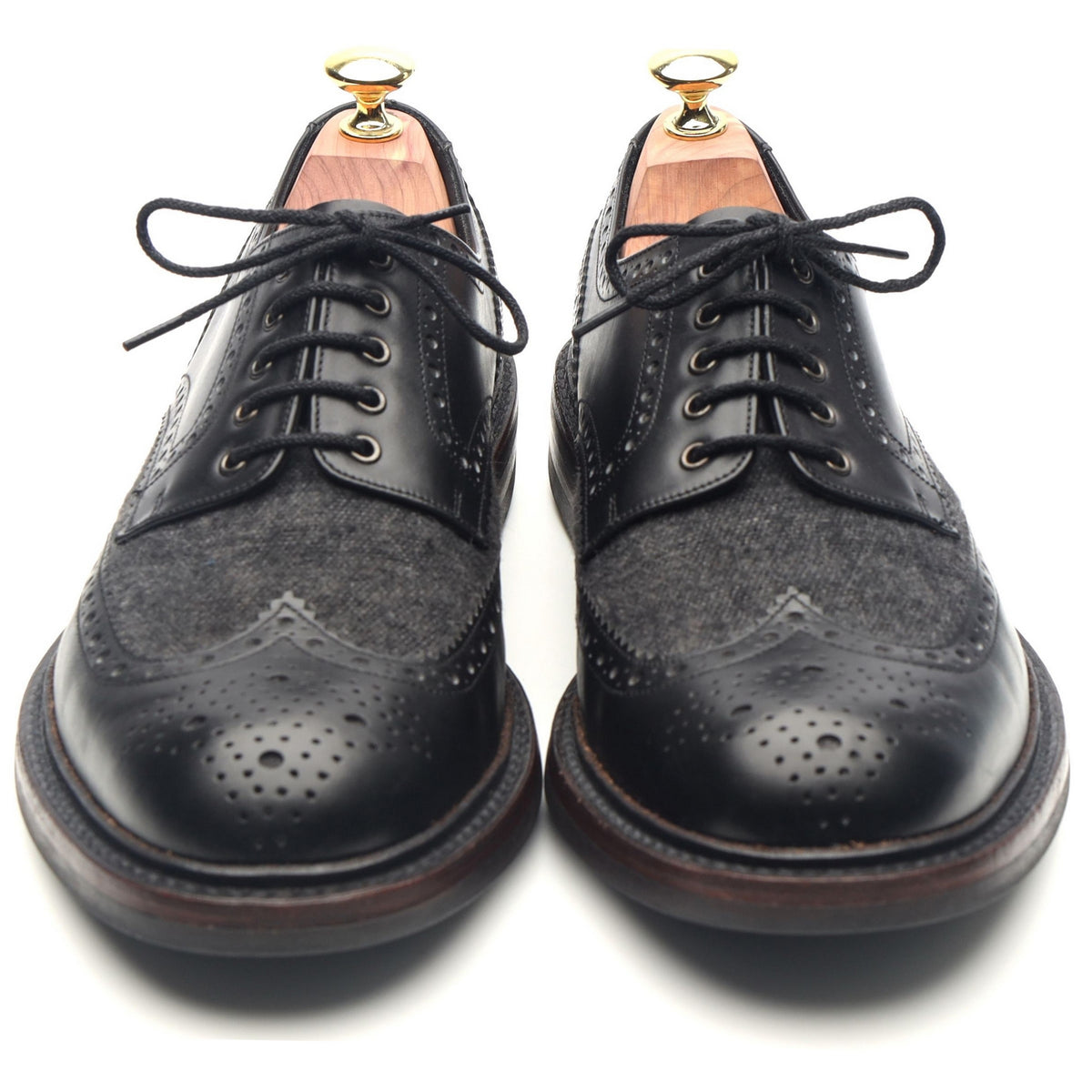 1880 &#39;Woburn&#39; Black Leather Derby Brogues UK 7.5 G