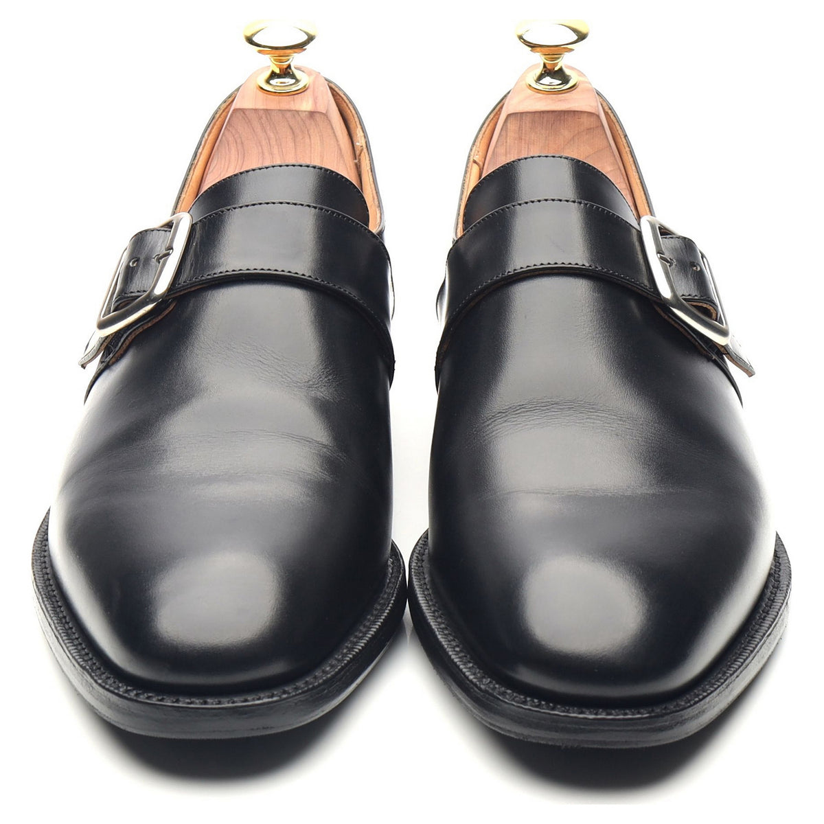 &#39;Danube&#39; Black Leather Monk Strap UK 7.5 F
